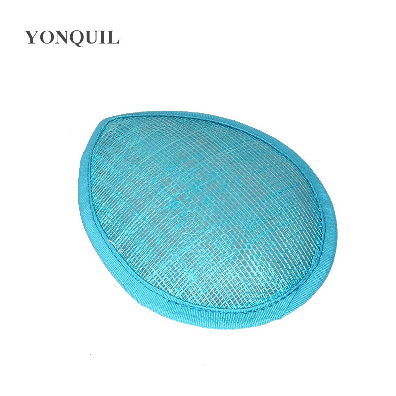 green 13CM teardrop sinamay fascinator base DIY millinery base cocktail hats handwork material party hair accessories 17 colors: Sky Blue
