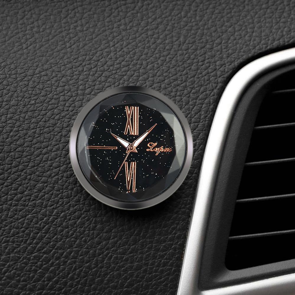1PC Mini Auto Ornament Klok Stick-On Quartz Analoge Horloge Auto Styling Interieur Decoratie Tool Accessoires