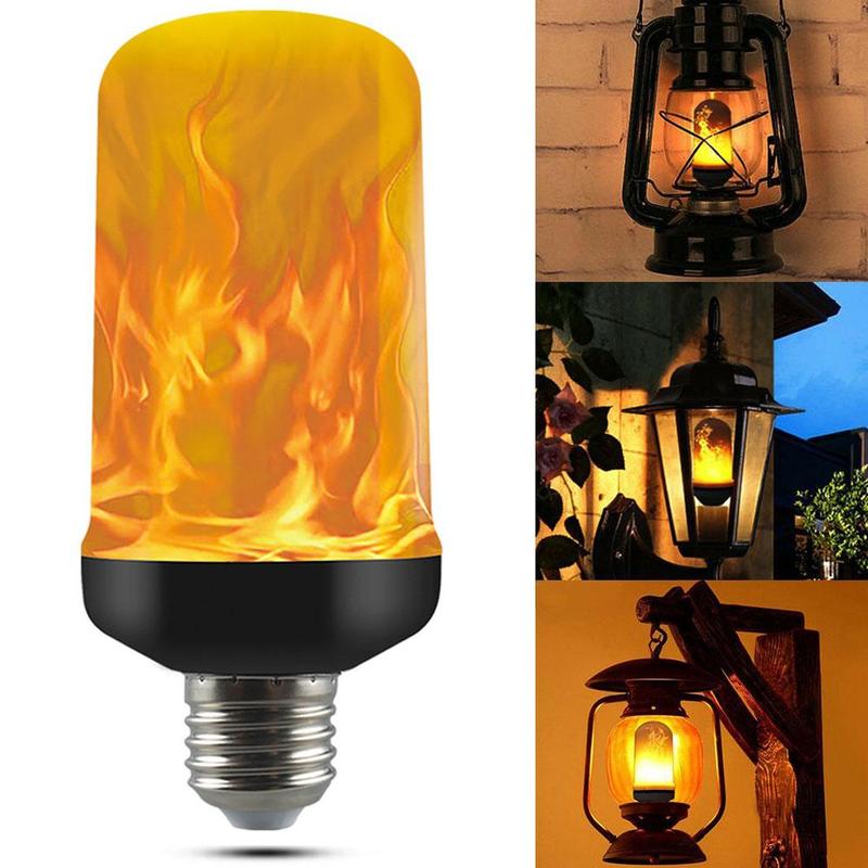 E27 led flimrande flamma glödlampa simulerad brinnande glödlampa ljuseffekt dynamiskt läge festlampa eldflamma led effekt flera  p0 v 4