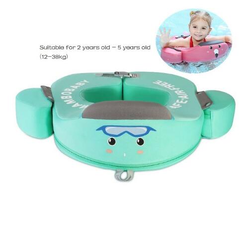 Enfant natation anneau sécurité Non-gonflable flotteur couché infantile enfants natation piscine accessoires cercle bain jouets flotteur natation formateur: under arm green