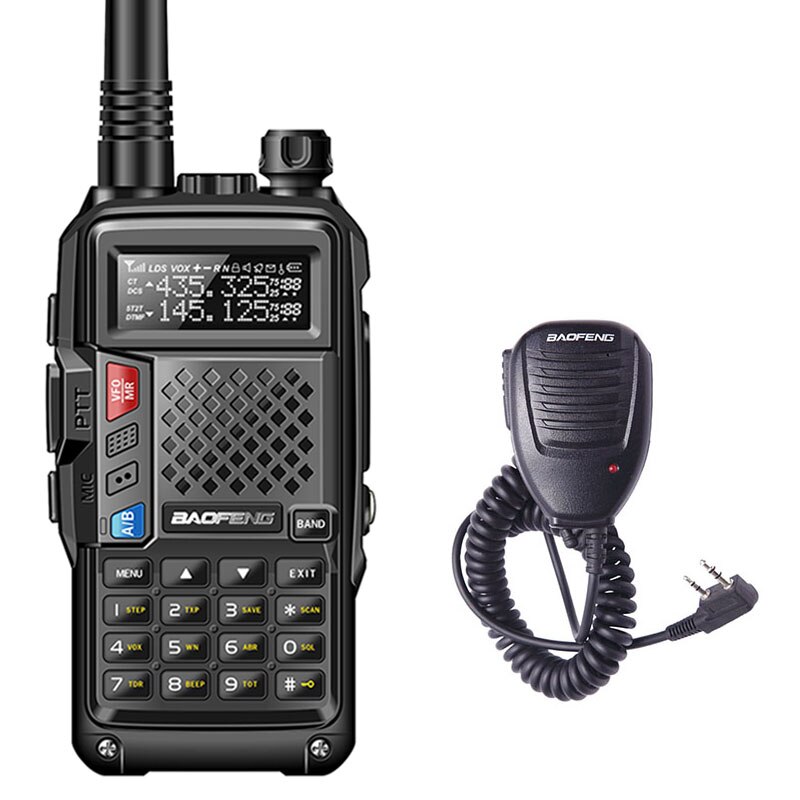 BAOFENG BF-UVB3 PLUS 8W 8watt High Power UHF/VHF Dual Band 10KM Long Range draagbare ham walkie Talkie Meerdere Opladen Modus: black speaker