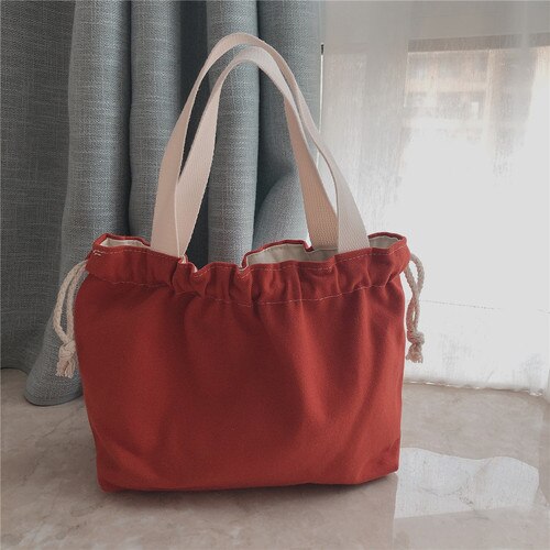 Trekkoord Tassen Vrouwen Casual Solid Canvas Handtassen Pouch Mini Draagbare Schouder Purse Koreaanse Stijl Ulzzang Vintage Harajuku Chic: 18