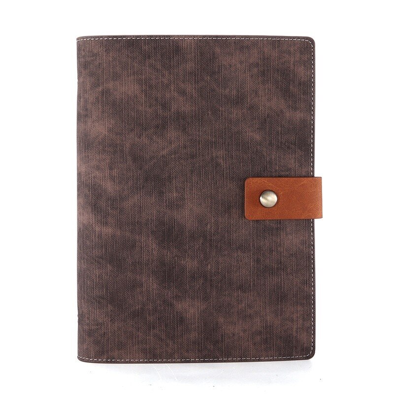 A5/A6 Soft Leather Loose-Leaf 6 Ring 100pages Notebook Leather Business Meeting Minutes School Agenda Office Stationery: A6-brown