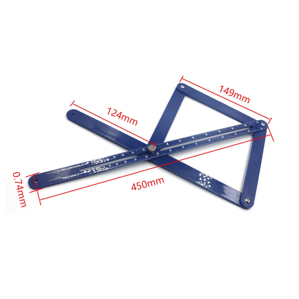 Heerser Verstelbare Multi Hoek Meten Tegel Gat Locator Opvouwbare Liniaal Gradenboog Voor Professionele Diy Hoek Finder: Short