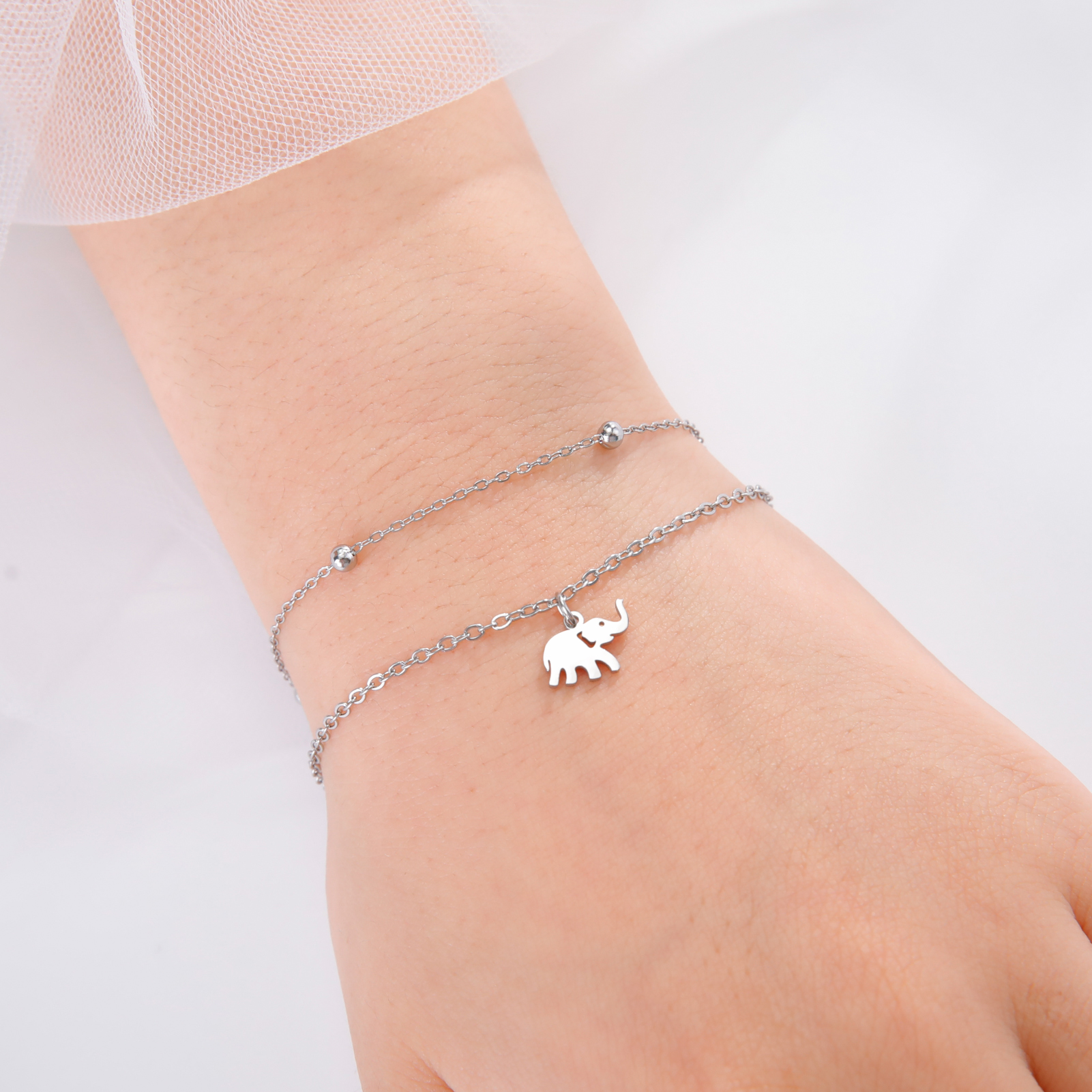 Teamer Roestvrij Staal Hond Paw Bedelarmband Bohemia Schattige Olifant Kat Hoofd Armbanden Voor Vrouwen Feest Sieraden Moeder 'S Dag Cadeau