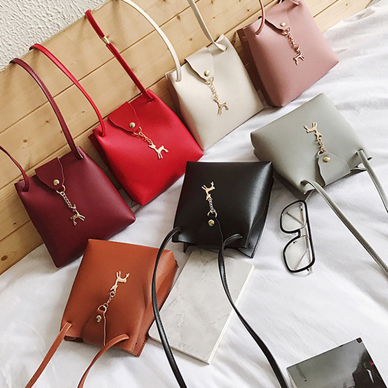 PU Leer vrouwen Crossbody Tas Herten Hanger vrouwen Schoudertassen Vrouwelijke Kleine Messenger Bag Handtas Portemonnee Pouch