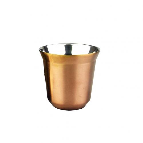 80ml Double Wall Stainless Steel Espresso Cup Insulation Nespresso Pixie Coffee Cup Capsule Shape Cute Thermo Cup Coffee Mugs: Rose Gold