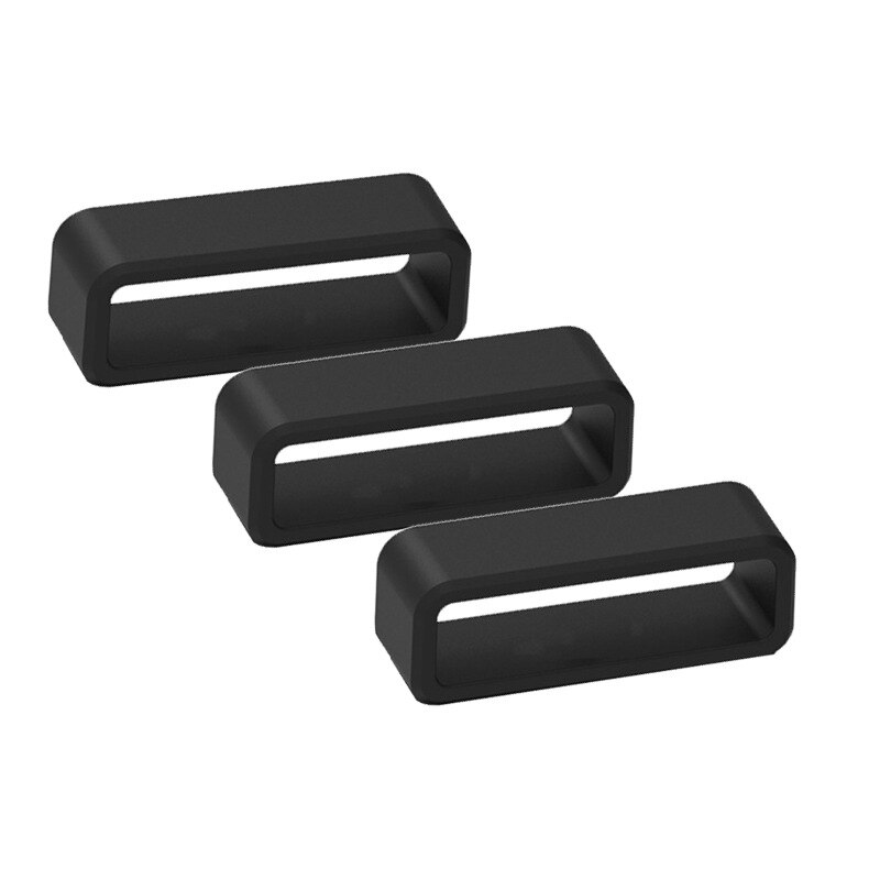 2-10 Uds correa de reloj negra 12 14 16 18 20 22 24 26mm banda de silicona correa de reloj de goma bucles anillo accesorios soporte casillero