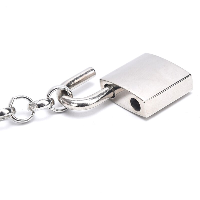 1pc punk schakelketting met hangslot en openklapbare hanger, trendy sieraden voor dames