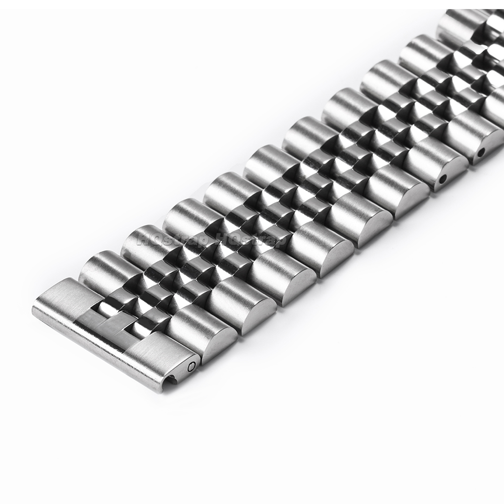 Correa de acero inoxidable de extremo recto para Jubilee SKX007/009, correa de reloj de Metal de 18mm, 19mm, 20mm, 21mm, 22mm, 23mm y 24mm