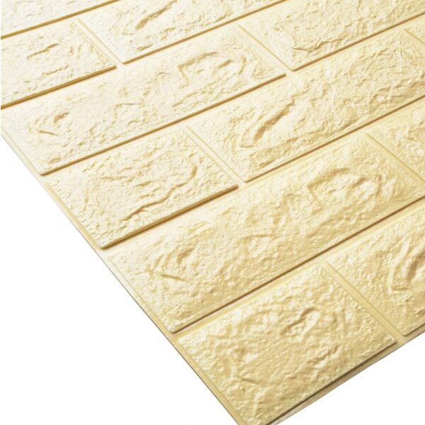 3D Muur Pe Foam Stickers Baksteen Patroon Waterdicht Zelf Stickers Op De Muur Kamer Home Decor Voor Kids Slaapkamer Woonkamer kamer Sticker: Goud