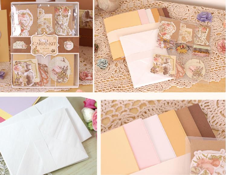 12pcs Beautiful Handmade Greeting Cards for Children Diy Card Kit Paper Scrapbook