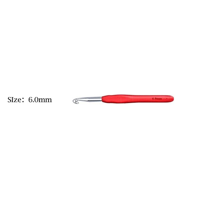 1pc Aluminum Crochet Hook Crochet Needles 2-10mm For Knitting Sewing Needles Tool With Randomly Soft Rubber Handle: 6MM