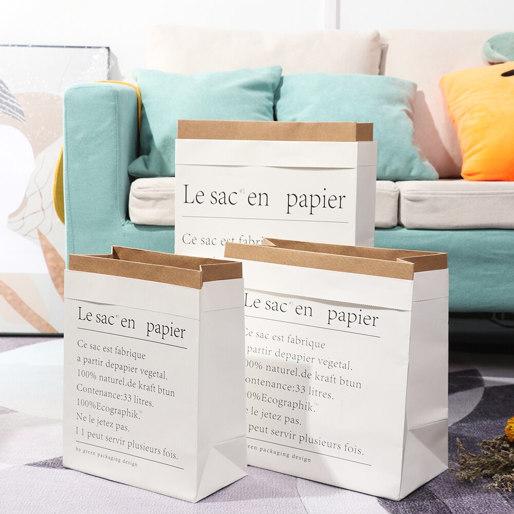 1PC Double Layers Kraft Paper Bag Storage Basket DIY Vase Flowerpot Package Party Supplies Home Decoration Desktop Ornament