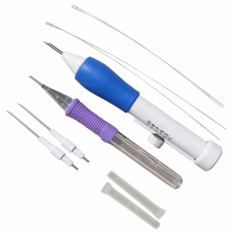 Practical ABS Plastic DIY Magic Embroidery Pen Set Needle knitting Needles Tool Fancy Interchangeable Punch needlework Stitc