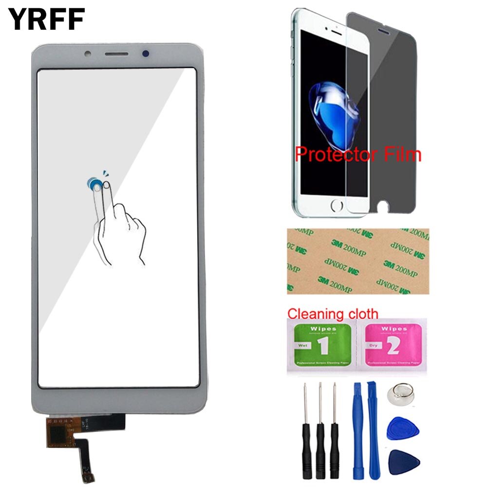 Panel de Digitalizador de pantalla táctil móvil para Xiaomi Redmi 6A, pantalla táctil de 5,45 ", Sensor frontal de cristal, Panel de reparación de piezas +: White With Tools