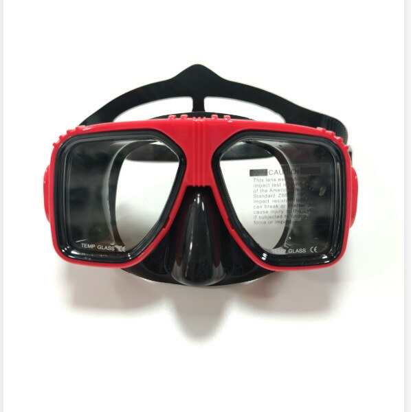 Duiken Masker Zwart Onderwater Duikbril Freediving Goggles Gehard Bril Antifog Met Verstelbare Riem: Red M150