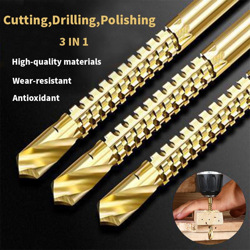 6 Pcs/set Multi-function Cobalt Drill Bit Set Spiral Screw Metric Composite Drill Bit Tap Twist Drill Bit Set Metal Woodworking