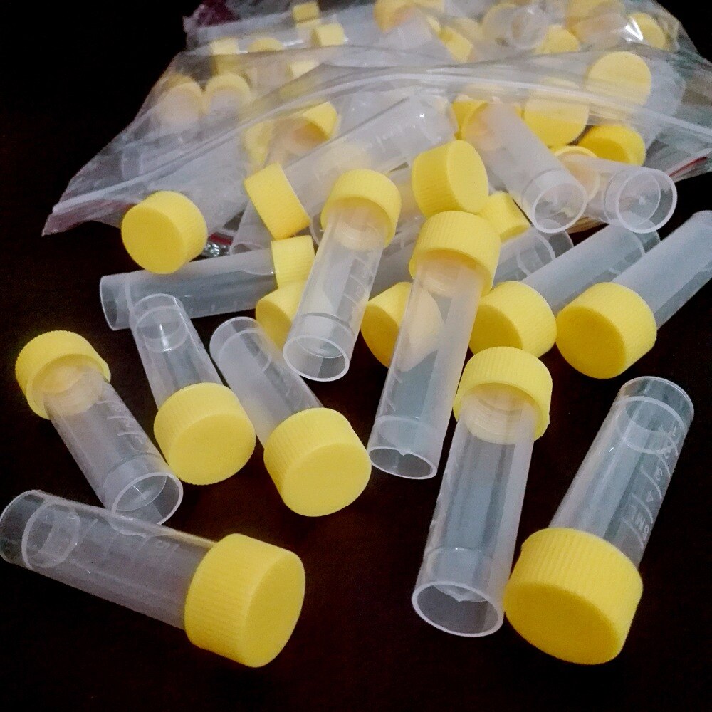 Tubo de centrífuga de laboratorio de 5ml, tubos de congelación con tapón de rosca amarillo, , 200 piezas,