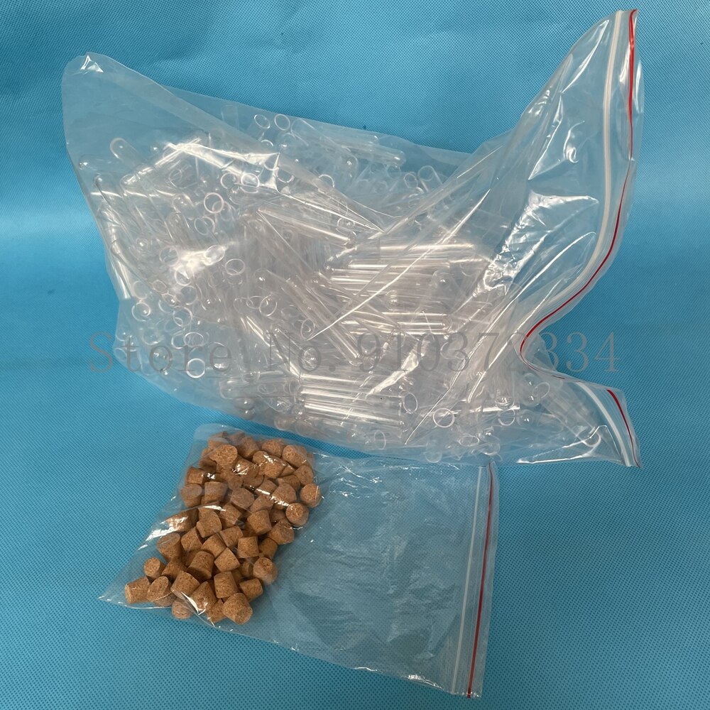 Tubes à essai en plastique Transparent avec bouchons, bouteille de bonbons de fête à fond rond, flacon de mariage, 100 pièces, 12x60mm