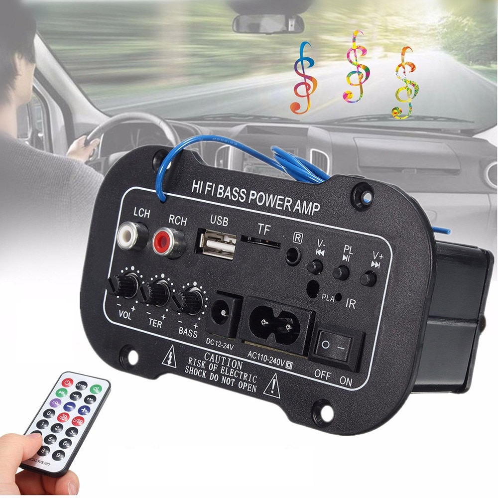 220V Auto Radio Bluetooth 2.1 Hi-Fi Bass Power Amp Mini Auto Auto Versterker Radio Audio Digitale Versterker Usb Tf afstandsbediening