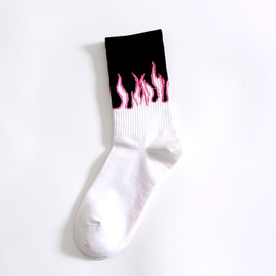 Calcetines con de llamas quemadas para chico, medias con de , ideal para adolescentes, estudiantes, monopatín: Black White
