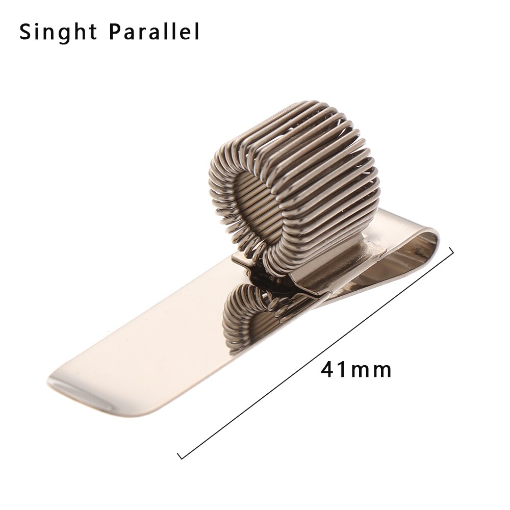Portable Spring Pen Clip Single Hole Double Opening Metal Pencil Holder Elastic Loop Stationery Writing Tools Office Supplies: Singht Parallel