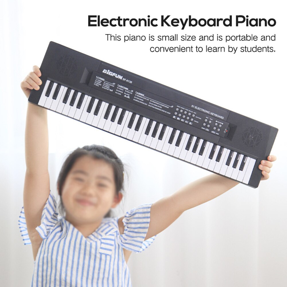 61 Keys Digital Music Electronic Keyboard Kids Multifunctional Electric Piano for Student Microphone Function Musical Instrument