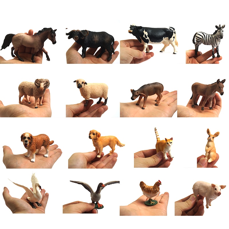 Montessori Materials for Language Area Farm Animals Model Plastic Model Toys for Kids Desktop Decoration