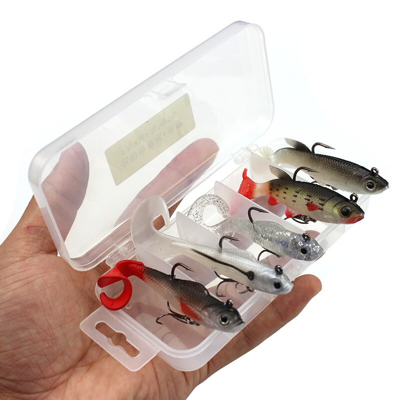 Fishing Lure Multicolor Pack Lead Fish Soft Bait Lure 5 Roll Tail Pack Lead Fish Set Fishing Tackle Accessories: Default Title