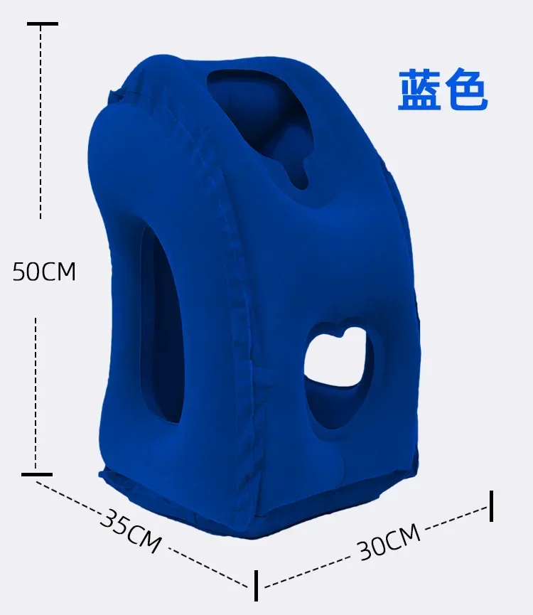 Uppblåsbar resesovsäck bärbar kudde nackkudde för män kvinnor utomhus flygplan flyg tåg sova lätt: Lila