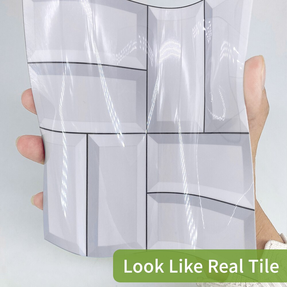 Funlife® Tile sticker Oil Proof Oil Proof Peel & Stick Removable Self-Adhesive Bathroom Decorative Floor DIYKitchen Backsplash