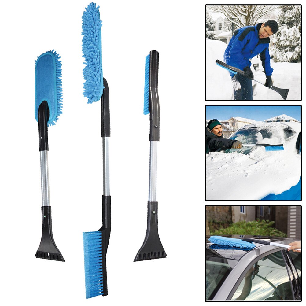 Sneeuw Schop Removal Brush Window Afneembare Auto 3 In 1 Ijskrabber Cleaning Tool Voor Unieke Onderdelen Draagbare Auto Ornamenten