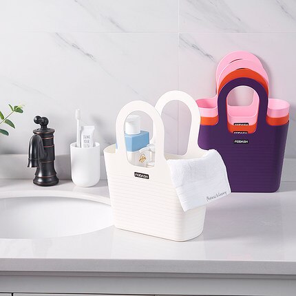 Wash basket, portable shower basket, bathroom toiletries storage basket, Korean cute bath basket