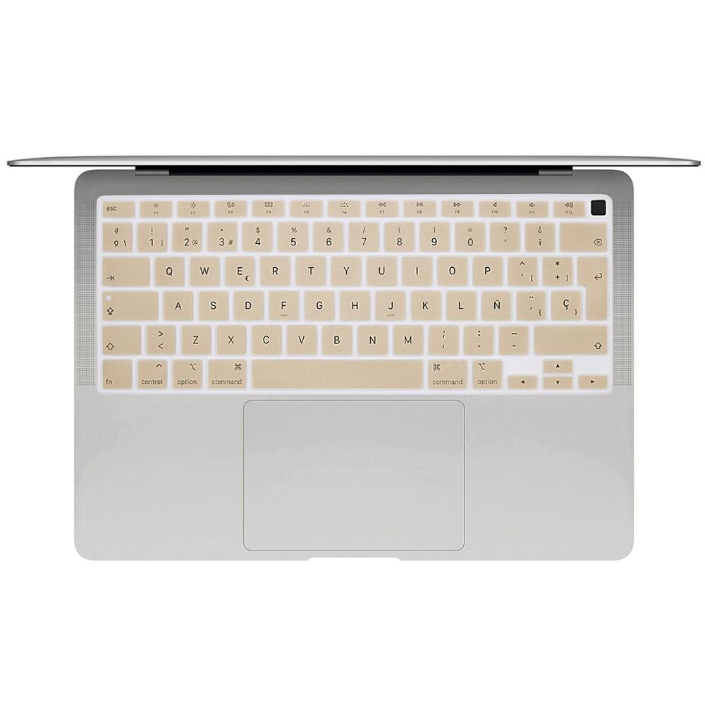 Dla 2020 nowy Macbook Air 13 Cal silikonowa klawiatura laptopa pokrywa z touchbar ue wersja A2179 hiszpania Laptop film ochronny