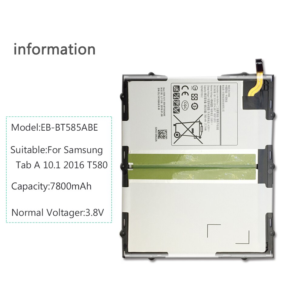 7300mAh EB-BT585ABE Replacement Battery For Samsung Galaxy Tablet Tab A 10.1 T580 SM-T585C T585 T580N+ Tools +Track code
