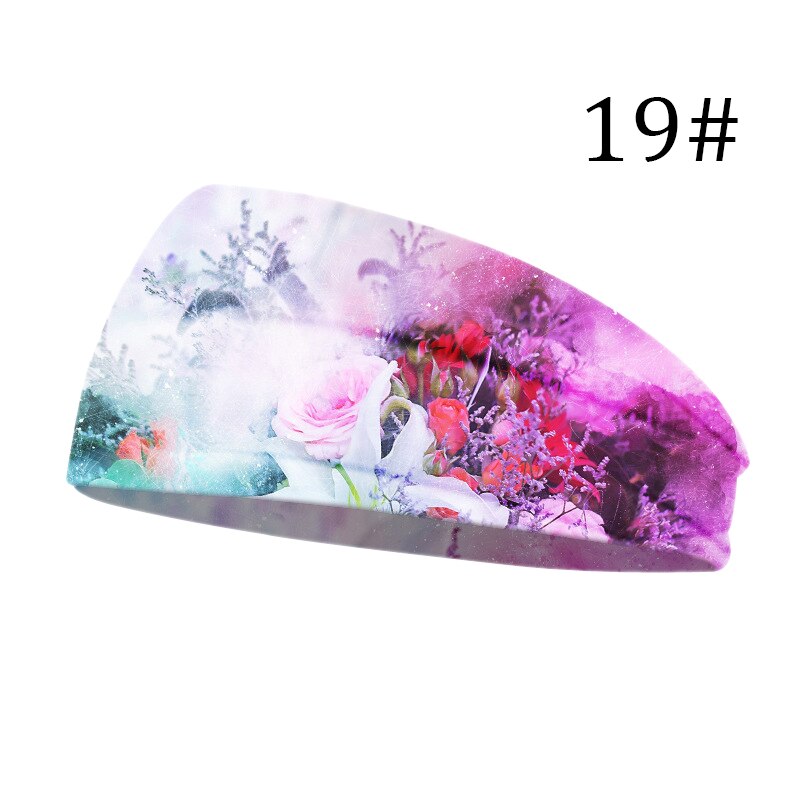 nouvelles femmes tête enveloppement large coton Stretch bandeau filles chapeaux Turban sport imprimer bandeau cheveux accessoires: 19