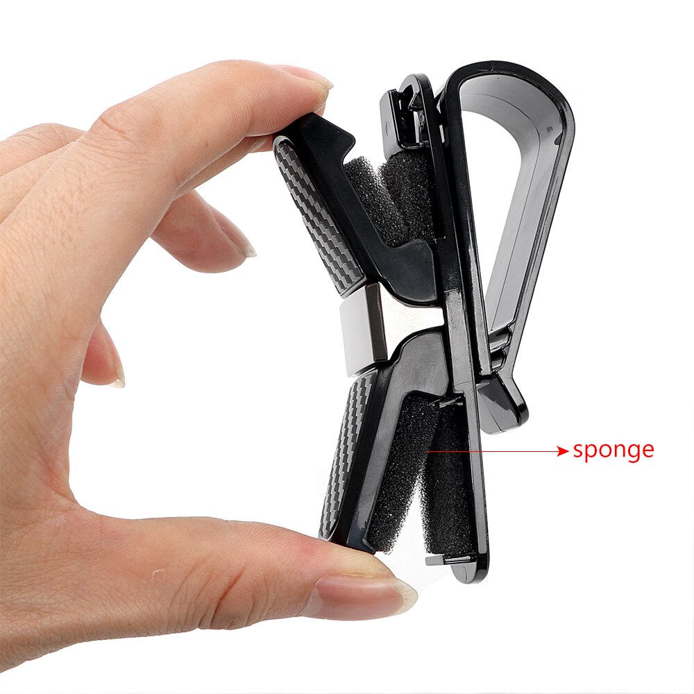 Yosolo briller clips billet kort klemme abs sort bil briller etuier bærbar bil solskærm solbriller holder fastgørelse cip