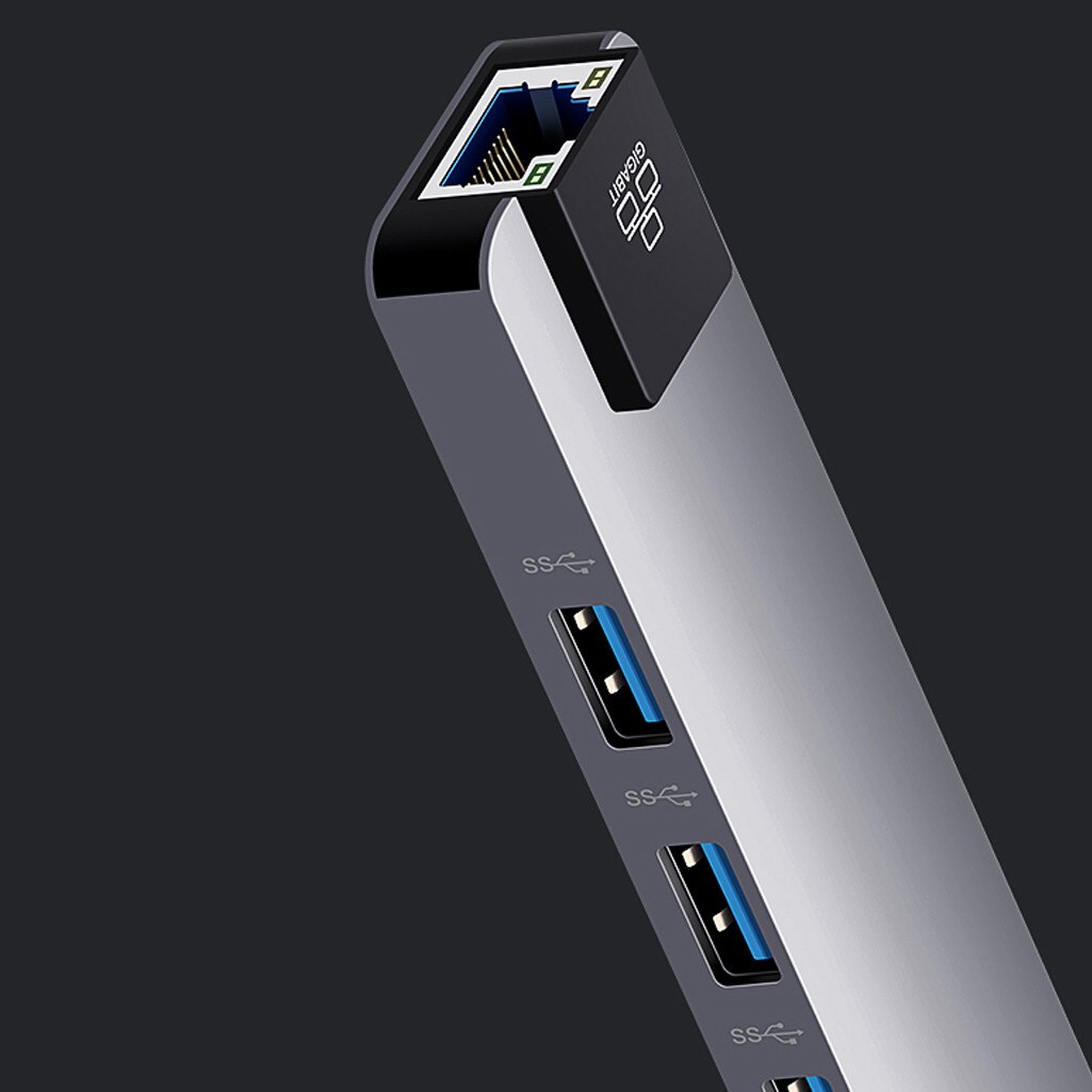 Varme -5 i 1 usb type c hub 4k hdmi usb splitter gigabit ethernet  rj45 lan adapter til macbook pro luft imac pc datatilbehør