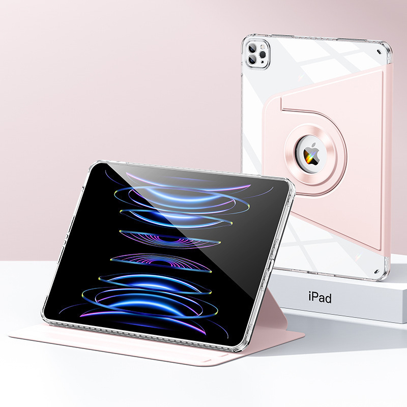 Funda con rotación magnética para IPad Pro 11, 2022, Air 5, Air 4, 10. ª generación, 10,9 pulgadas, 10,2, 8, 9. ª Pro, 10,5, Air 3, 9,7, Mini 6: NINE / Rosa