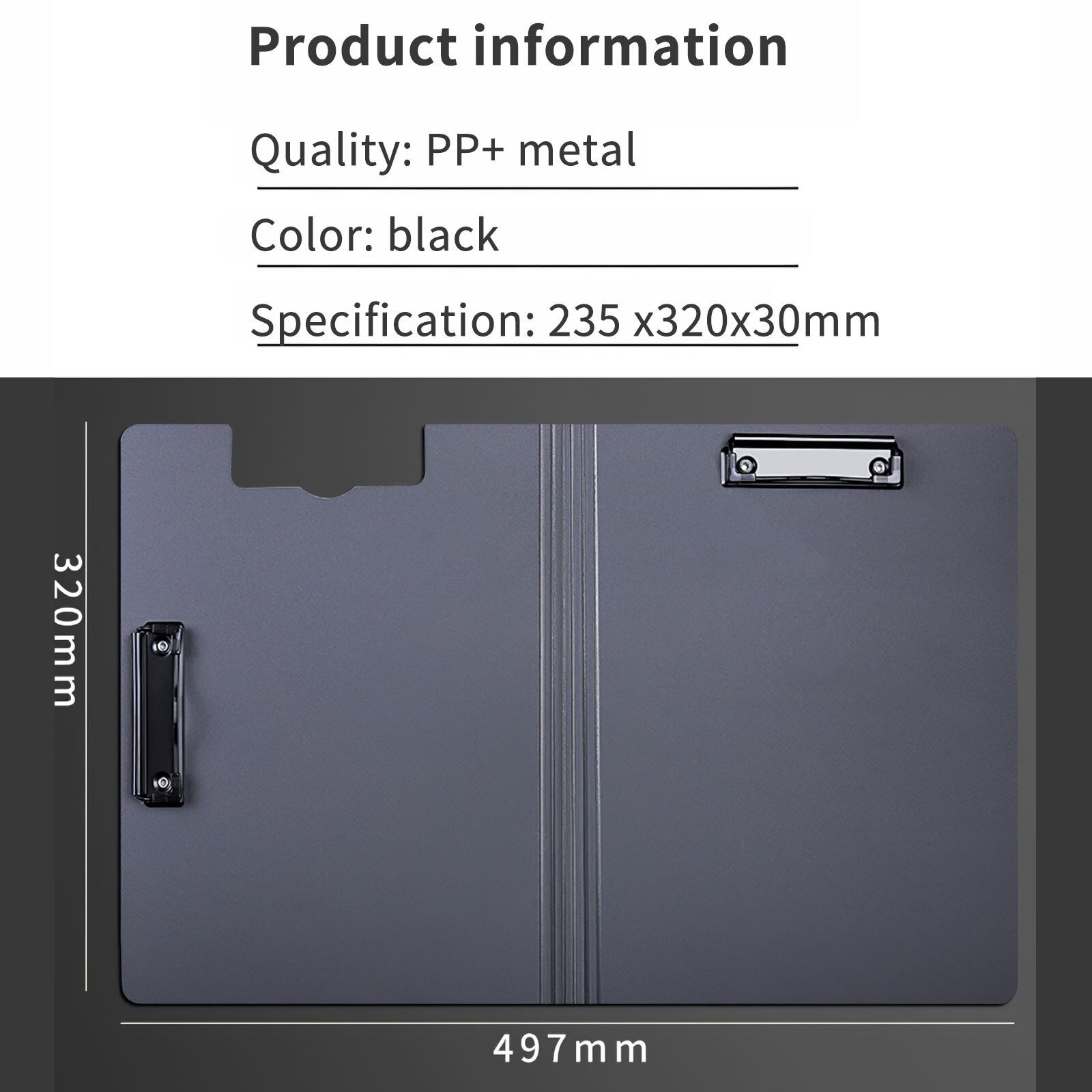 A4 Paper Clipboard Folder Storage Writing Pad Board Clamp Book Clip Pad Folding File Clipboard Office Stationery School Supplies