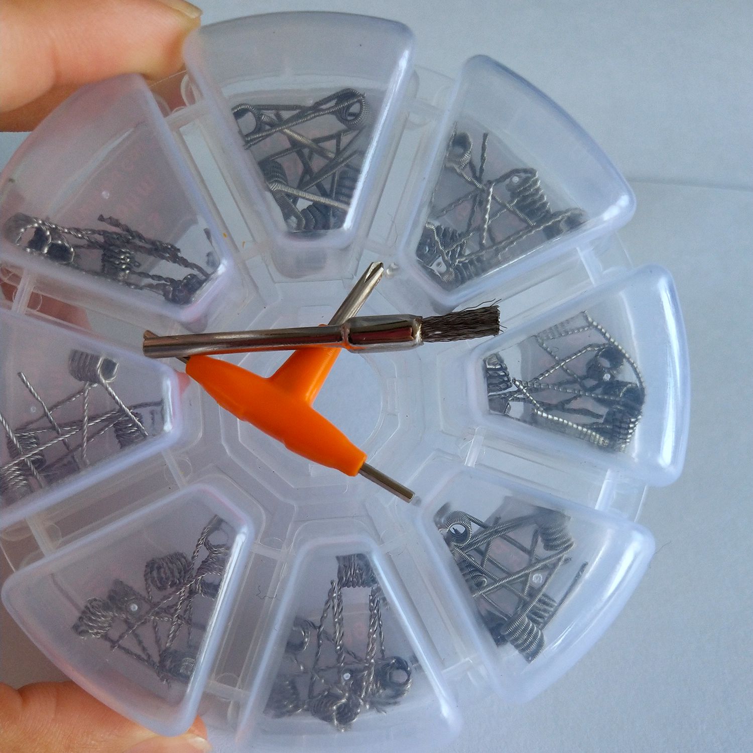 WSFS 8 in 1 Clapton Coil platte twisted Mix twisted Fused clapton Alien Clapton Premade Coil with cleaning brush tool sets