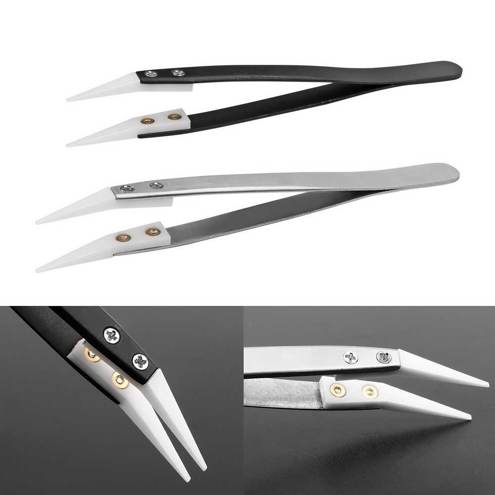 NICEYARD Anti-Static Stainless Steel Tweezers Set Maintenance Repair Tool Kit Anti Static Model Making Tool Hand Tool Set