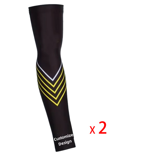 Manicotti personalizzati Ciclismo Ciclismo Protezione solare Compressione Manicotto sportivo per allenamento: XL / nero
