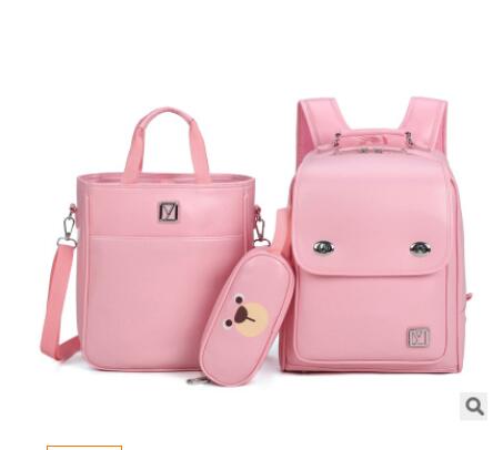 Japan School Rugzak voor meisjes kid Orthopedische rugzak boekentas Kinderen PU Japanse School rugzak Kids school backpack Tassen: pink