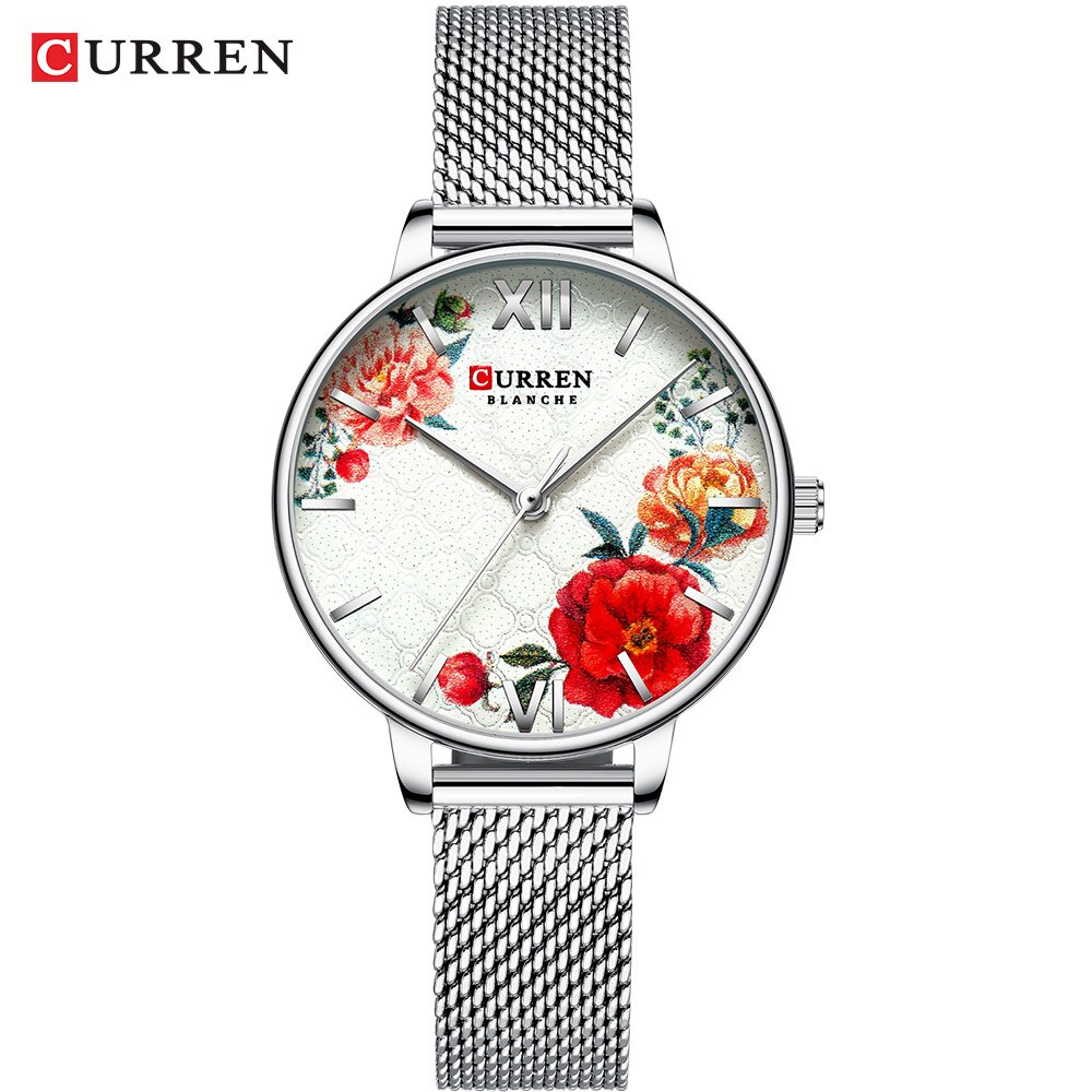 Dameshorloges curren dameshorloge casual dames quartz polshorloges met roestvrijstalen armband: S-zilvergroen horloge