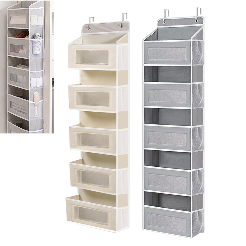 Hanging Bag Door Organiser Over Door Wall Mounted Lingerie Organiser 5 Pockets Home Organiser for Bathroom Bedroom Closet