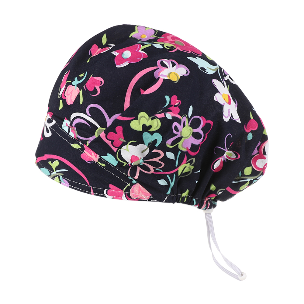Bloemen Bouffant Sanitaire Hoed Met Zweetband Verstelbare Lus Beanie Hat Solid Mannen Hoed Vrouwen Hoeden Skullies Mutsen