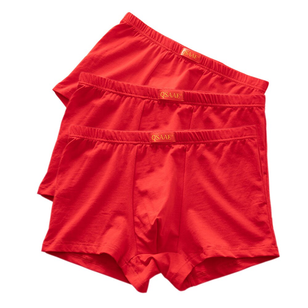 5pcs/lot QSAAE Male red panties cottonre boxers panties comfortable men&#39;s panties underwear brand shorts man boxer QS7503