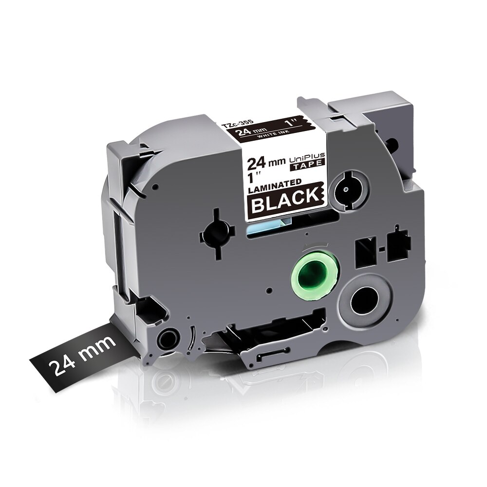 UniPlus 20 Colors 24mm Label Tape 251 Compatible Label Maker Black on White Printer Ribbon Sticky: White on Black